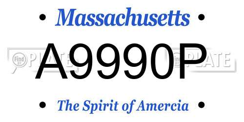 A9990P Massachusetts License Plate