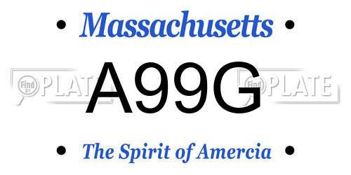 A99G Massachusetts License Plate