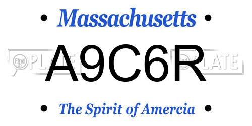 A9C6R Massachusetts License Plate