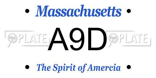 A9D Massachusetts License Plate