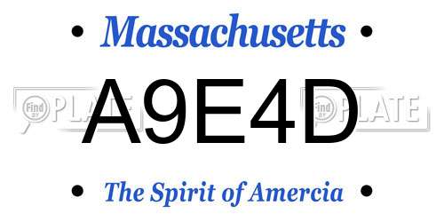A9E4D Massachusetts License Plate