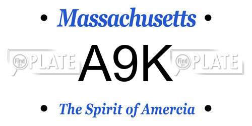 A9K Massachusetts License Plate