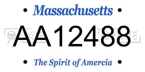 AA12488 Massachusetts License Plate