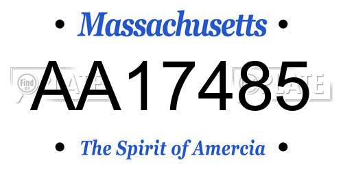 AA17485 Massachusetts License Plate