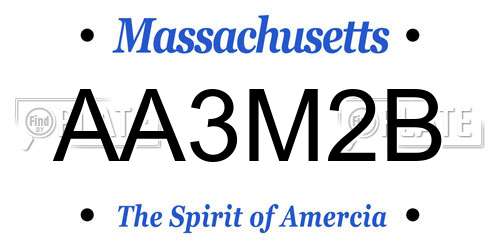 AA3M2B Massachusetts License Plate