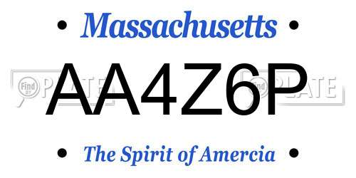 AA4Z6P Massachusetts License Plate