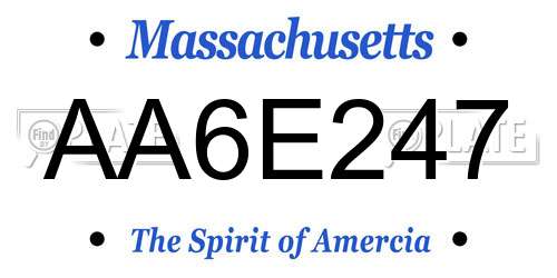 AA6E247 Massachusetts License Plate