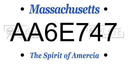 AA6E747 Massachusetts License Plate