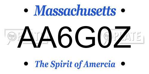 AA6G0Z Massachusetts License Plate