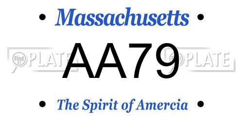 AA79 Massachusetts License Plate