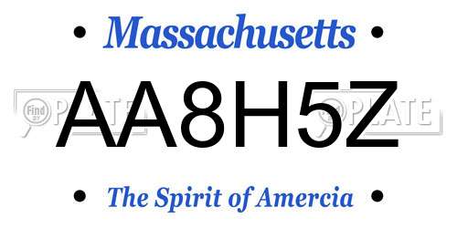 AA8H5Z Massachusetts License Plate