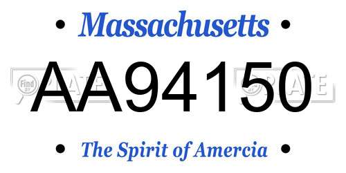 AA94150 Massachusetts License Plate