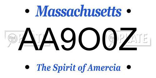 AA9O0Z Massachusetts License Plate