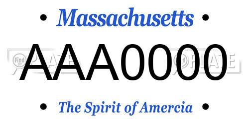 AAA0000 Massachusetts License Plate