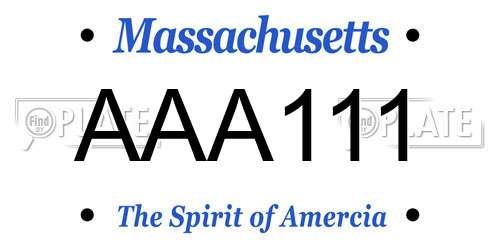 AAA111 Massachusetts License Plate