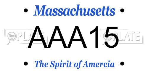 AAA15 Massachusetts License Plate