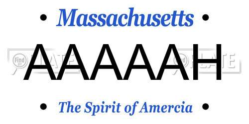 AAAAAH Massachusetts License Plate
