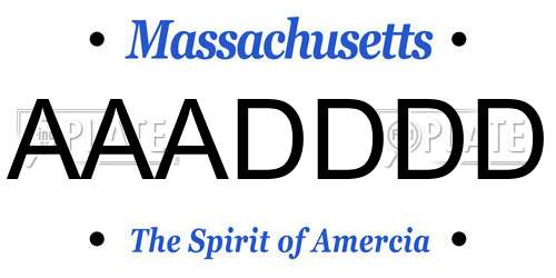 AAADDDD Massachusetts License Plate