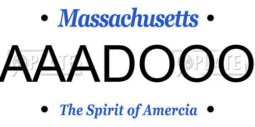 AAADOOO Massachusetts License Plate
