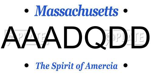 AAADQDD Massachusetts License Plate