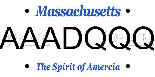 AAADQQQ Massachusetts License Plate
