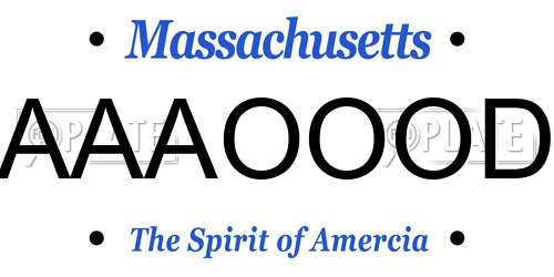 AAAOOOD Massachusetts License Plate