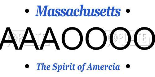 AAAOOOO Massachusetts License Plate