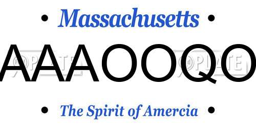 AAAOOQO Massachusetts License Plate