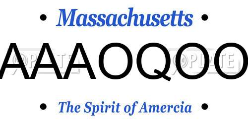 AAAOQOO Massachusetts License Plate