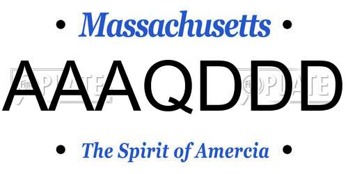 AAAQDDD Massachusetts License Plate