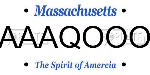 AAAQOOO Massachusetts License Plate