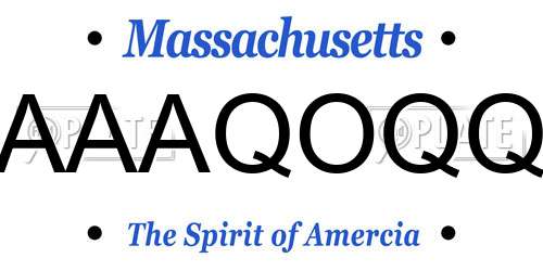 AAAQOQQ Massachusetts License Plate