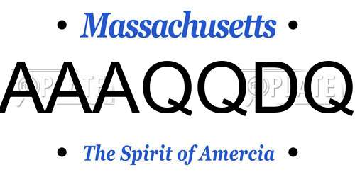 AAAQQDQ Massachusetts License Plate