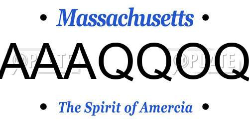 AAAQQOQ Massachusetts License Plate