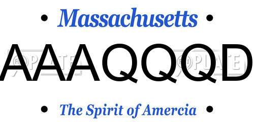 AAAQQQD Massachusetts License Plate