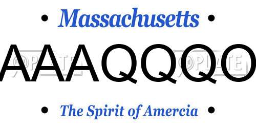 AAAQQQO Massachusetts License Plate