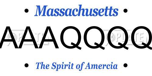AAAQQQQ Massachusetts License Plate