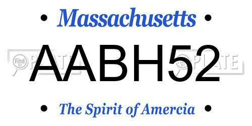 AABH52 Massachusetts License Plate