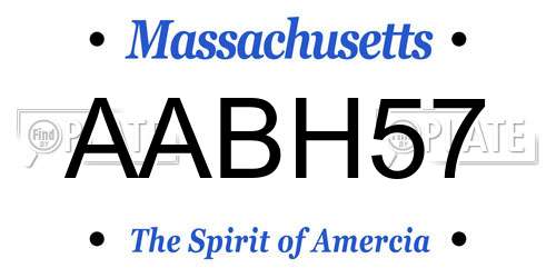 AABH57 Massachusetts License Plate