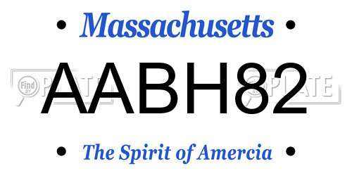 AABH82 Massachusetts License Plate
