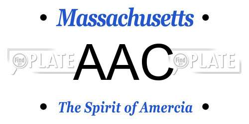 AAC Massachusetts License Plate