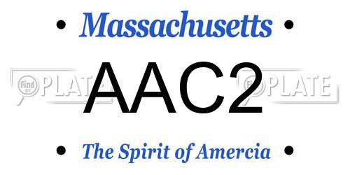 AAC2 Massachusetts License Plate