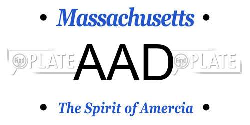 AAD Massachusetts License Plate