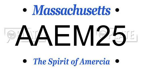 AAEM25 Massachusetts License Plate
