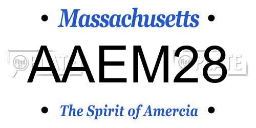 AAEM28 Massachusetts License Plate