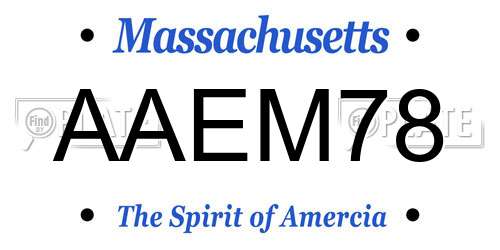 AAEM78 Massachusetts License Plate