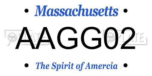 AAGG02 Massachusetts License Plate