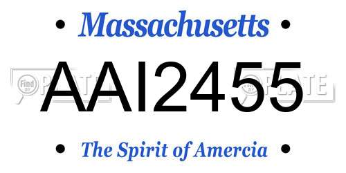 AAI2455 Massachusetts License Plate
