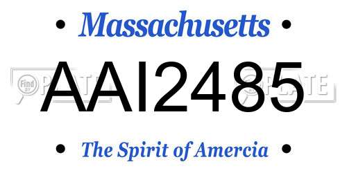 AAI2485 Massachusetts License Plate