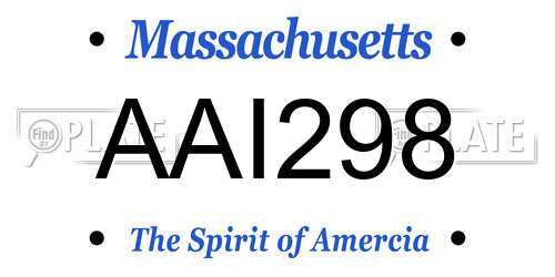 AAI298 Massachusetts License Plate